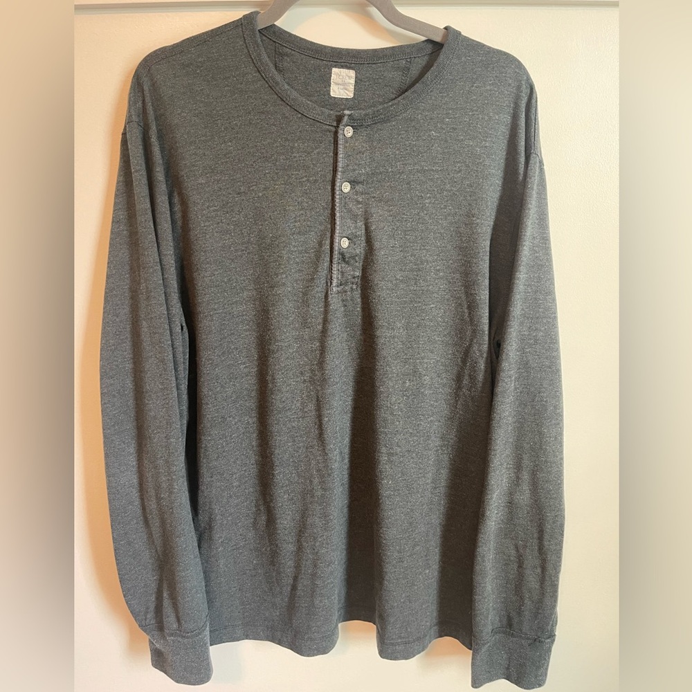 J. Crew Charcoal Slub Cotton Henley